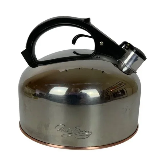 Revere Ware Stainless Steel Copper Bottom Whistling Tea Kettle 3.5 Qt Rome NY 84 - Picture 3 of 8